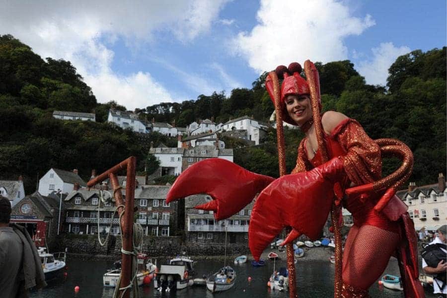 Woman in fancy dress as a lobster at an annual North Devon event